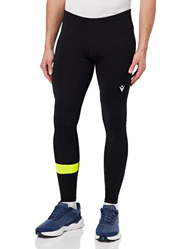 Macron Męskie Run Fcc Chuck Light Stretch Długie Spodnie Męskie Blk/Nyel, Czarno-Żółte, XL, Czarno-żółty, XL