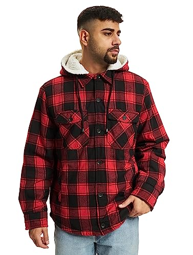 Brandit Lumberjacket męska kurtka z kapturem, Schwarz/Rot, 3XL