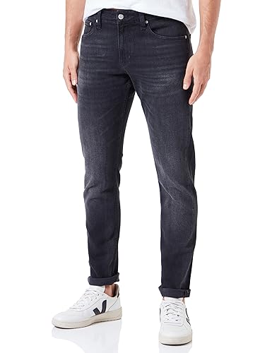 Calvin Klein Jeans Spodnie męskie slim, Czarny jeans, 38W x 32L