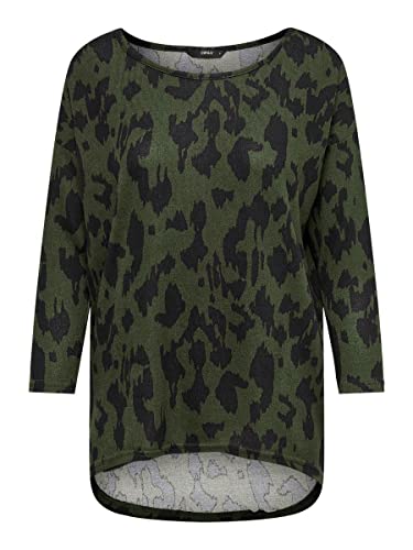 ONLY Onlelcos 4/5 Aop Top Jrs Noos Top Kobiety, Grape Leaf/Aop: czarne zwierzęta, 3XL