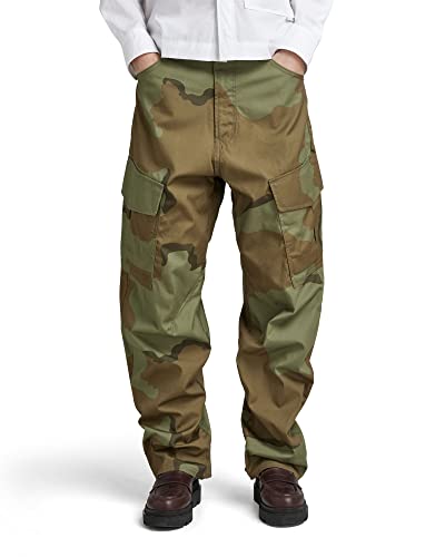 G-STAR RAW Cargo 3D Boyfriend Spodnie Damskie, Wielobarwny (Smoke Olive Desert Camo D23221-d386-d936), 28