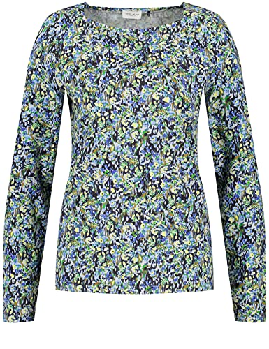 Gerry Weber Damska koszulka 170200-35009, niebieska/zielona nadruk, 46, Niebieski/zielony nadruk, 46