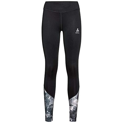 ODLO Rajstopy damskie Essential Print Spodnie do biegania, Czarny, XL