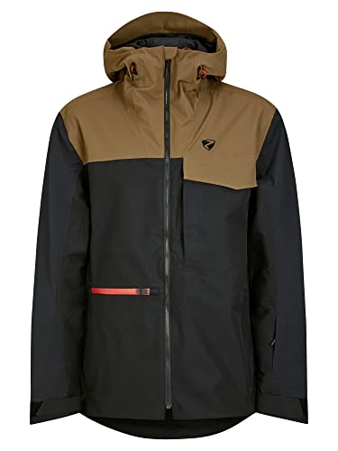 Ziener Męska kurtka narciarska TIATU / Freeride | Sympatex, bez PFC, wełna, black.walnut, 56