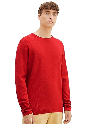 TOM TAILOR Denim sweter męski, 11311 - Molten Lava Red, M