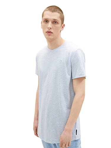 TOM TAILOR Denim Koszulka męska 1036966, 32676-Blue White Fine Yd Stripe, XS, 32676 – Niebieski biały Fine Yd Stripe, XS