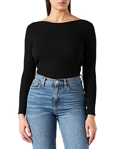 s.Oliver Sweter damski z długim rękawem, czarny, 46 PL