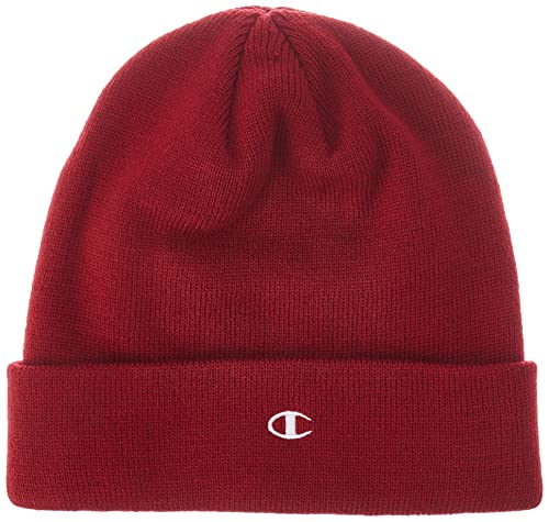 Champion Unisex_dorosły dzianinowa czapka typu C, czerwony karmin, jeden rozmiar