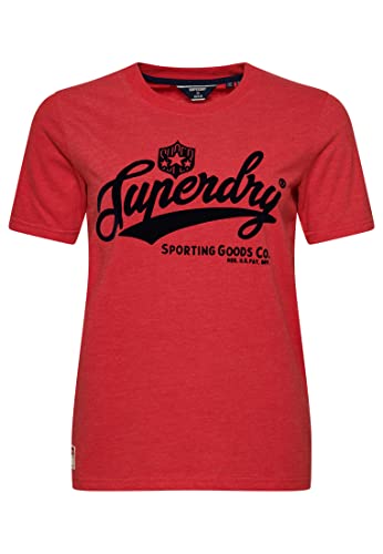 Superdry Damska koszulka vintage Script Style Coll, Papaja Red Marl, XS