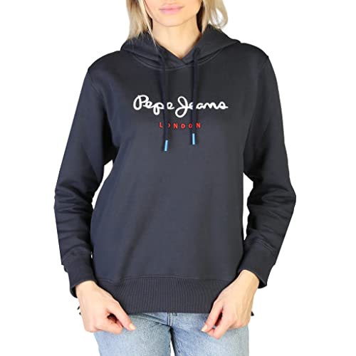 Pepe Jeans Damska bluza z kapturem Calista, Niebieski (Dulwich), XS
