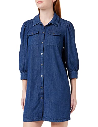 ONLY Damska sukienka dżinsowa z długim rękawem, niebieski (medium blue denim), XXS