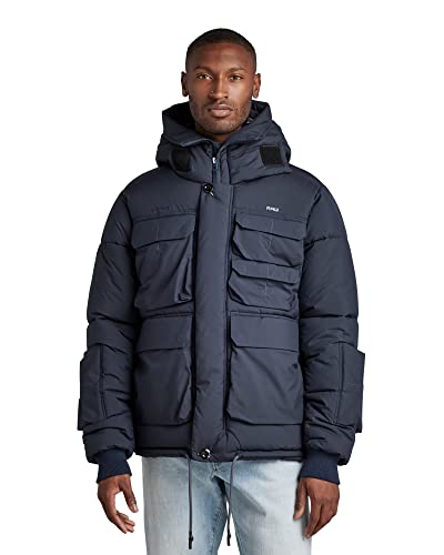G-STAR RAW Męska kurtka puchowa z kapturem, niebieska (Salute D199-C742), S