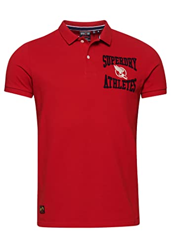 Superdry koszulka polo haftowana bluza męska, Varsity Red 1, L