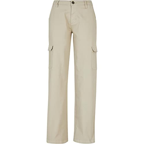Urban Classics Damskie spodnie damskie z wysokim stanem, prosty denim cargo Pants Offwhite raw 27, Offwhite Raw, 27