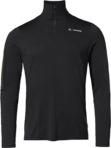 VAUDE Męski t-shirt Me Monviso Wool Halfzip Ls T-Shirt Tshirt, czarny, XXL, czarny, XXL
