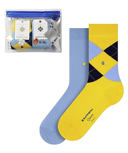 Burlington Kobiety Skarpety Travel Pouch W SO Organiczna Bawełna z wzorem 2 Pak, Wielokolorowy (Sortiment 0040), 36-41