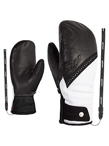 Ziener Damskie rękawiczki narciarskie KALMANI/sporty zimowe | Gore-Tex Infinium, bardzo ciepłe, białe.black, 6,5