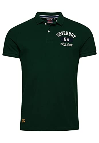 Superdry koszulka polo haftowana bluza męska, Szmaragdowy Zielony, 3XL