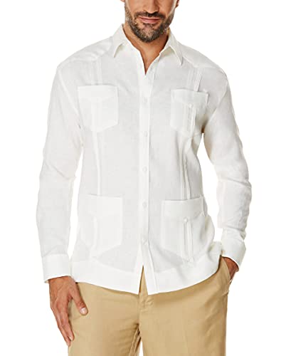 Cubavera Męska koszula z kołnierzem button-down, Bright White, M