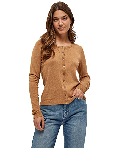 Minus 33 Damski sweter z kardigan New Laura, Melanż migdałowy, XXL