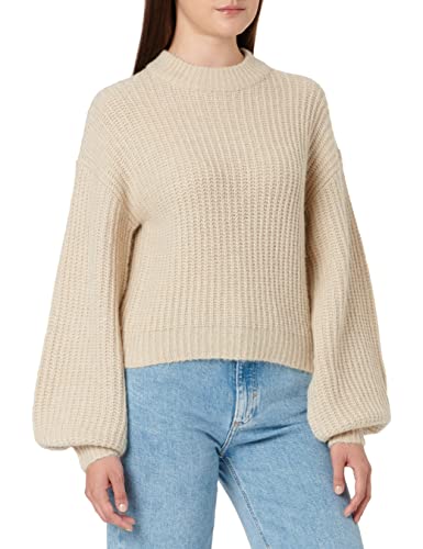 Vila Damski sweter VIFELO L/S Cropped Knit TOP/SU-NOOS, naturalny melanż, XXL, Naturalny melanż, XXL