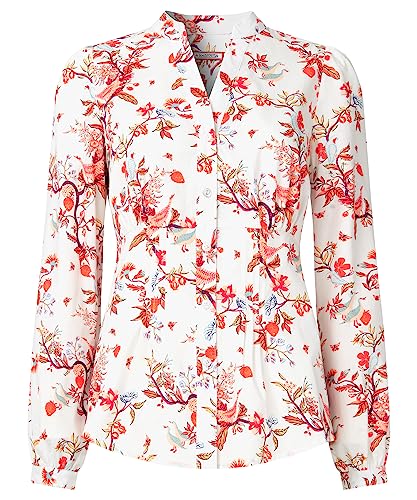 Joe Browns Damska koszula z długim rękawem z nadrukiem ptaków, biała, 14, biały, 40
