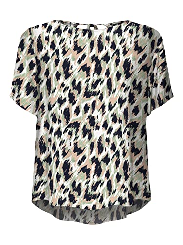 VERO MODA Women's VMMENNY SS WVN GA Top, granatowy blezer/AOP: Mette, M, Navy Blazer/Aop: mette, M