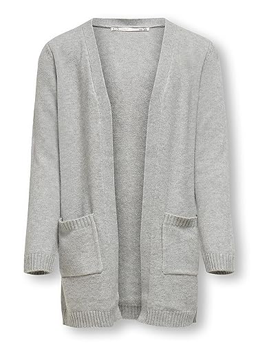 Kids Only Dziewczęcy KONLESLY L/S Open Cardigan KNT Kardigan, jasnoszary melanż, 146/152, jasnoszary melanżowy, 146/152 cm