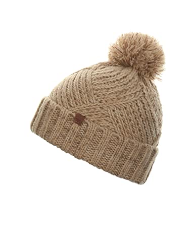 BICKLEY + MITCHELL Women's Chunky Knit Pom Womens 2024-01-9-115 czapka beanie, beżowy twist, jeden rozmiar