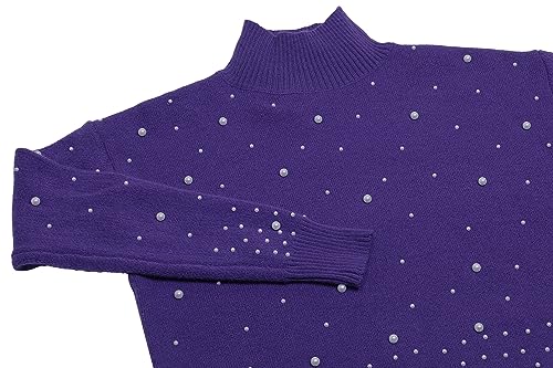 faina Damski sweter z cekinami, elegancki sweter akrylowy fioletowy rozmiar XS/S, liliowy, XS