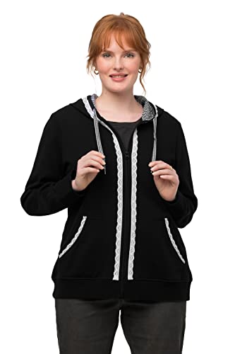 Ulla Popken, Damska bluza w dużych rozmiarach, czarny, 50