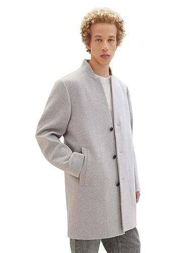 TOM TAILOR Denim Męski płaszcz 1038861, 15398-Light Stone Grey Melange, S, 15398 – Light Stone Grey Melange, S