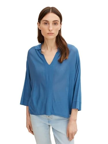 TOM TAILOR Damski Sweter z dzianiny z kołnierzem 1031187, 28853 - Vallarta Blue, 3XL