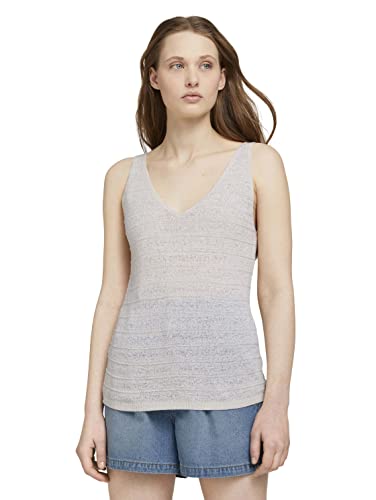 TOM TAILOR Denim Damski Teksturowany top z dzianiny 1025620, 22515 - Soft Creme Beige, M