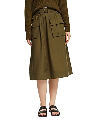 ESPRIT Spódnica damska, 355/ciemny khaki, 62