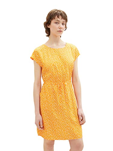 TOM TAILOR Denim Sukienka damska 1032242, 32188 pomarańczowy nadruk kwiatowy, XS, 32188 - Orange Flower Print, XS