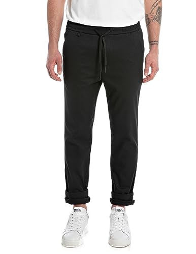 Replay spodnie męskie smart business, 098 BLACK, 36W / 32L