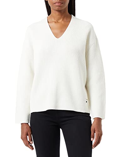BOSS Damski sweter z dzianiny w kolorze białym (Open White), M (DE)