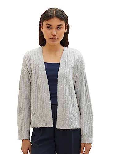 TOM TAILOR Denim Damski kardigan z dzianiny, 32253 - Basic Light Grey, XL