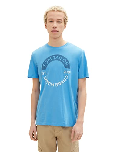 TOM TAILOR Denim Koszulka męska 1036962, 18395-Rainy Sky Blue, M, 18395 – Rainy Sky Blue, M