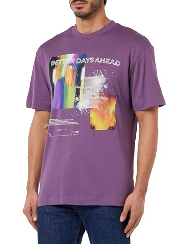TOM TAILOR Denim T-shirt męski, 32248 - Dusty Grape, L