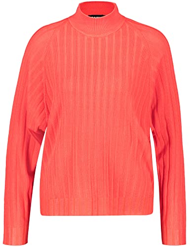 Taifun Damski sweter z rękawami nietoperza, rękawy raglanowe, długi rękaw, sweter z długim rękawem, okrągły dekolt, jednokolorowy, Chilli, 44