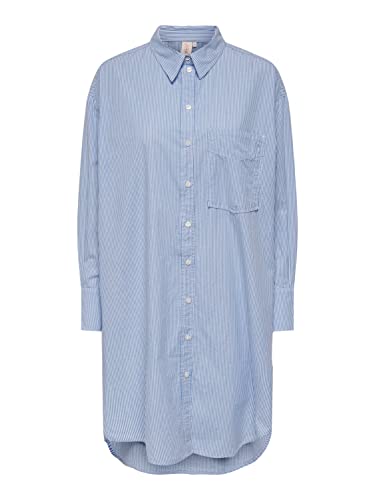 ONLY Damska koszulka Onlmathilde Life Long Ls Noos WVN bluzka, Cloud Dancer/niebieski, M