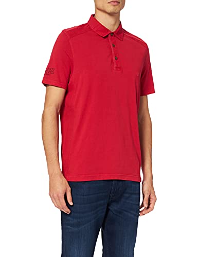 Camel Active Męska Koszulka Polo 4094613P09 z Rękawami, Czerwony Red Core P09, L