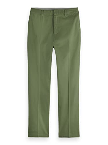 Scotch & Soda Abott-Mid Rise Tapered Chino damskie spodnie z bawełny organicznej, Army 0115, 32W / 34L