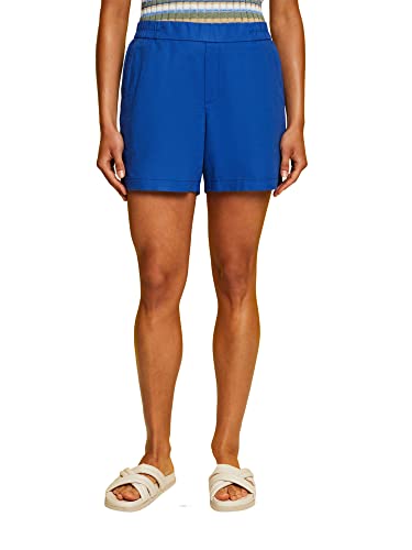 ESPRIT Szorty pull-on, mieszanka bawełny i lnu, niebieski (Ink), 44