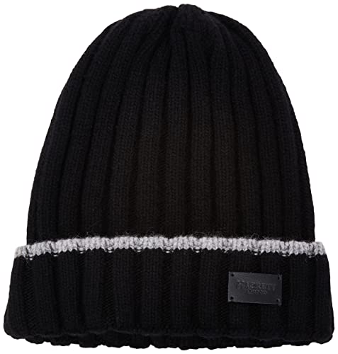 Hackett London Męska czapka beanie ECO, czarna, jeden rozmiar