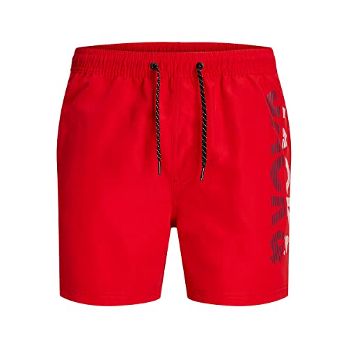 JACK & JONES JUNIOR Szorty kąpielowe dla chłopców Jpstfiji Jjswim Spicelogo Ly Sn Jnr, Chi?ska czerwie?, 176