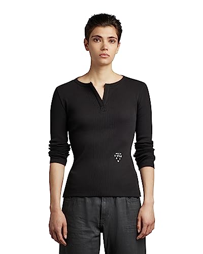 G-STAR RAW Top damski Granddad Slim Top, Czarny (Dk Black D22336-c678-6484), XS
