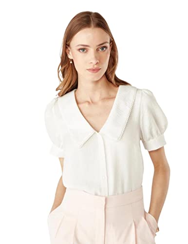 Naf Naf Damska koszula HAMITA C1, klasyczna koszula, kość słoniowa, 40